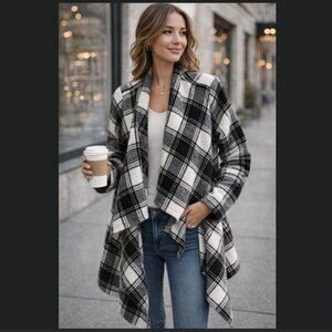 Hers & Mine Waterfall Front Poncho Cardigan